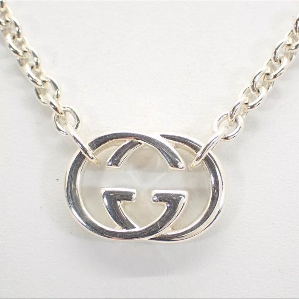 Gucci 925 Silver Interlocking G Necklace Silver - Picture 6 of 9